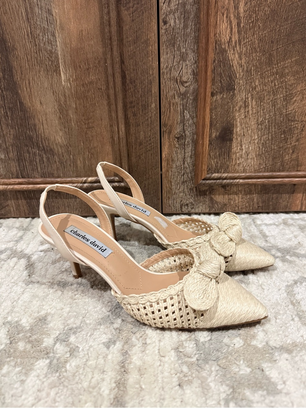 Charles david wicker kitten heels
